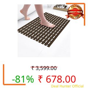Kuber Industries 60x40 cm Anti-Skid Rectangular Mat for Bathroom with Rubber Base | Shower Mats for Bathroom Anti Slip | Foot Mat for Preventing Slips & Falls in Wet Areas | Stripe Design - Brown