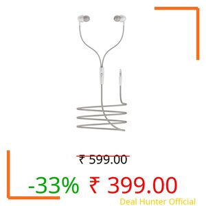 Boat BassHeads 210 Wired Earphones with 10mm Drivers, Signature Sound, in-Line Microphone, 3.5mm Jack, Voice Assistant & 120cm Cable (Off White)