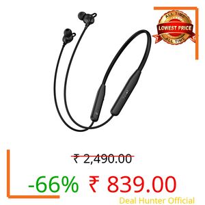 Boat Rockerz 200, 40H Battery, Signature Sound, ENx Tech, Dual Pairing, 60 ms Low Latency, IPX5, ASAP Charge, Magnetic Buds, Bluetooth Neckband, Wireless with Mic Earphones (Active Black)