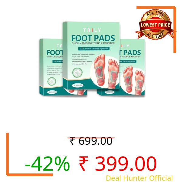 100% Herbal And Gentle Ingredient Detox Foot Pads, 10 Pieces, Natural Ingredients for Sleep Aid, Pain Relief, Toxin Removal with Bamboo Vinegar and Acupoint Micro-Massage Technology (PACK OF 3)