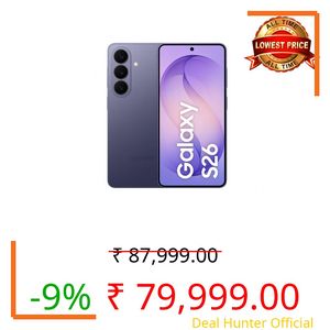 Samsung Galaxy S26 5G (Cobalt Violet, 12GB RAM, 256GB Storage), AI Phone, Photo Assist, Creative Studio, 50MP Camera with ProVisual Engine, Powerful Customized Processor and 4300mAh Battery