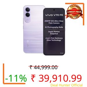 vivo V70 FE 5G (Northern Lights Purple, 8GB RAM, 256GB Storage) with No Cost EMI/Additional Exchange Offers