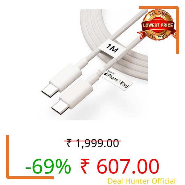 80W USB C to C Nylon Braided Cable [2 YEAR WARRANTY*] Fast PD Charging for iPhone Charger Cable Compatible with iPhone 15/16/17 Series,MacBook,Other Type-C by Tudox