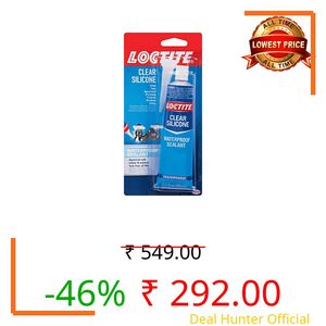 Loctite Silicone Waterproof multipurpose adhesive and sealant creates protective seal ideal for metal, glass, rubber, tile,used indoors and outdoors, aquarium safe(fresh and salt water), 80ml