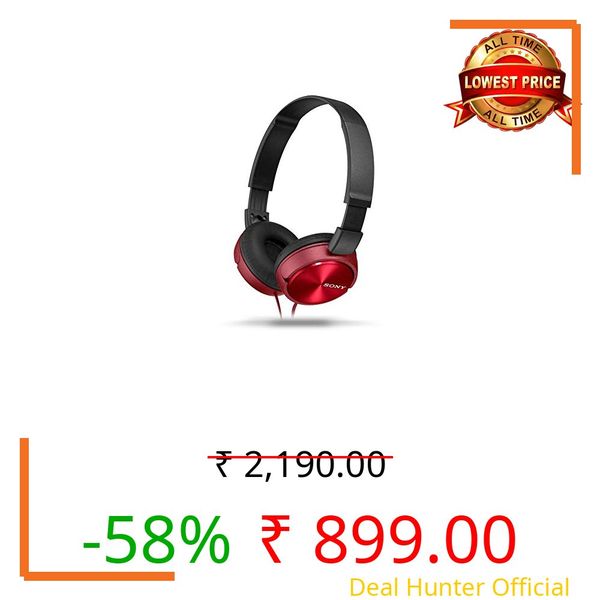 Sony ZX Series MDR-ZX310AP Headband Stereo Headset -Red