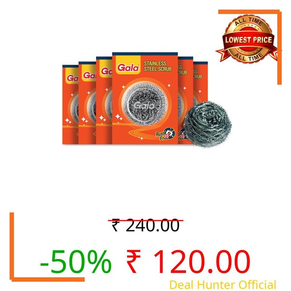 Gala Steel Scrubber Combo Set (Pack of 6)