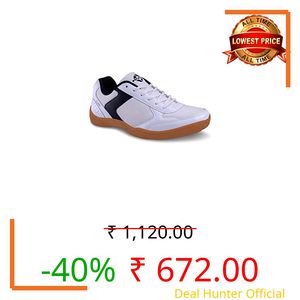 Nivia Flash Shoe Badminton Shoes for Mens, Rubber Sole with PVC Synthetic Leather Upper and mesh for Sports, Badminton, Volleyball, Squash, Table Tennis, (White Blue) UK - 11