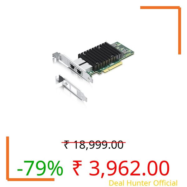 10Gtek 10Gbps Ethernet PCIe Network Card, Dual Port RJ45 with Intel X540 Controller, for Windows/Linux/ESX Servers, Compare to Intel X540-T2