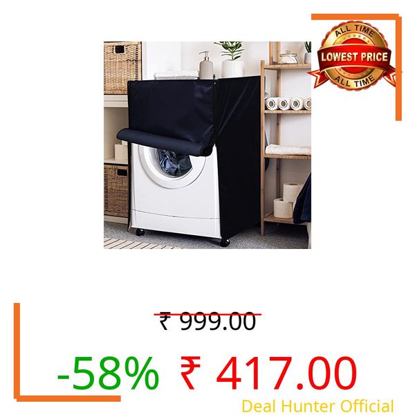DREAM CARE Waterproof & Dustproof Washing Machine Cover Front Load & Fully Automatic Suitable For 6 kg, 6.2 kg, 6.5 kg (61 x 86 x 53 cms)