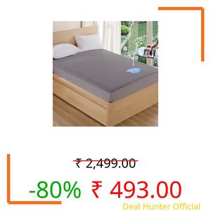 AVI Cotton Feel Terry Soft Waterproof Bed Mattress Protector King Size 78x72 inch | Washable Breathable Elastic Fitted Mattresses Cover for King Size Bed (6.5x6 feet, Grey, Fit On 2-10 Inch)
