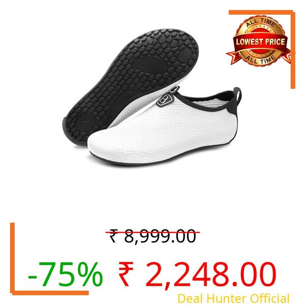 Barerun Women and Men Quick-Dry Barefoot Water Shoes for Beach Pool Surf Swim Yoga White 8.5-9.5 US Women 7-7.5 US Men