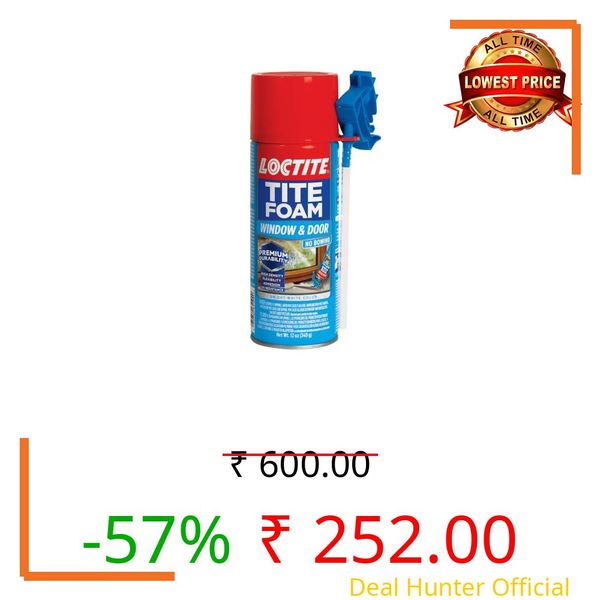 Loctite Tite Foam Windows & Door PU sealant(White), Expanding Foam for windows and door gaps filling, keeps dust and pests aways, DIY dries fast, waterproof no shrinkage easy application, 340g