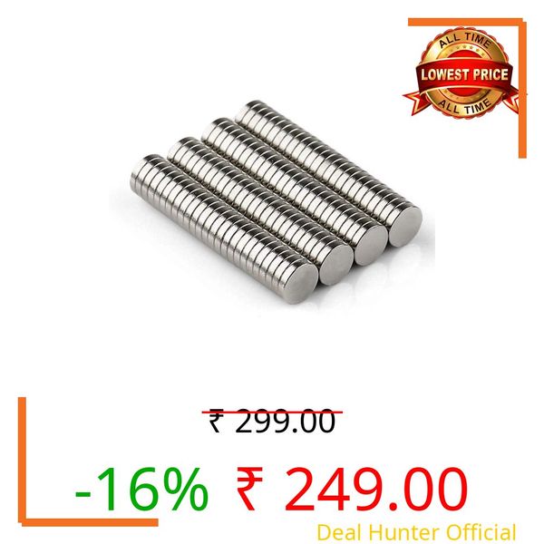 Universal 5x1mm Fastener Craft Decor Miniature Holder Small Round Disc Magnets (100 Pack)