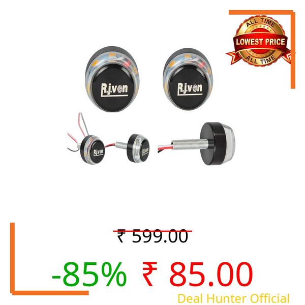R.J.VON - Handle Bar End LED Light Double Color (Led color Blue/White Pack of 2 pc)