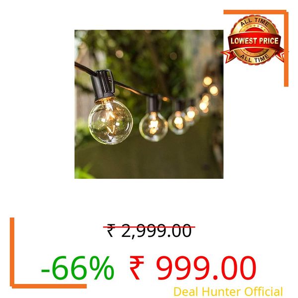 Quace 25 ft G40 Globe Hanging Indoor/Outdoor String Lights