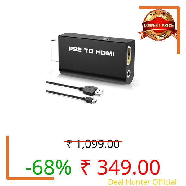 Sartyee PS2 to HDMI Converter Adapter with 3.5mm Audio Output for HDTV Monitor - Supports All PS2 Display Modes