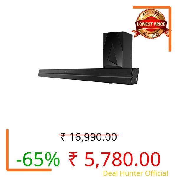 boAt Aavante Bar 1500 2.1 Channel Home Theatre Soundbar with 120W Signature Sound, Wired Subwoofer, Multiple Connectivity Modes, Entertainment EQ Modes and Sleek Finish (Black)