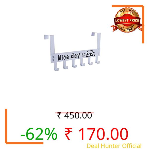SYGA 6 Hooks Hanger Over The Door Hook Hanger(White)