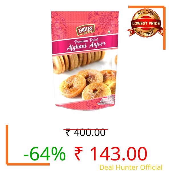 Exotes Dried Anjeer 200 Grams - Dried Figs | Rich Source of Calcium and Iron for Strong Bones and Energy | Packed with Energy to Support Kids’ Learning, Adults’ Productivity, and Elders’ Strength | Long Shelf Life Packaging