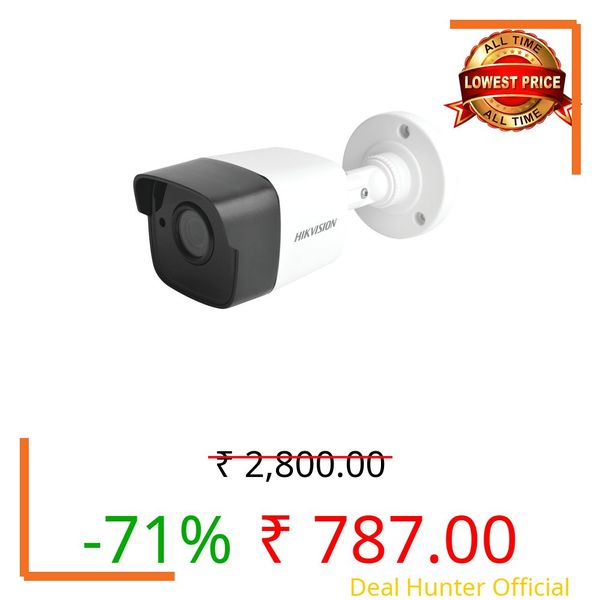 HIKVISION DS-2CE1AC0T-IT1F 1MP IR EXIR Night Vision 720p HD White CCTV Bullet Camera (6mm Lence)