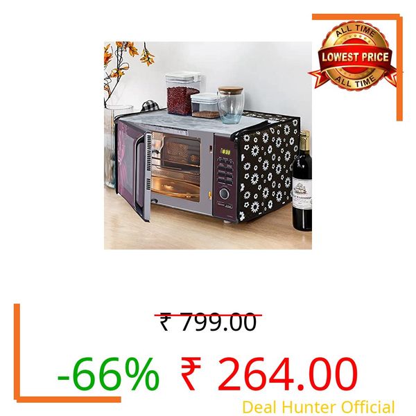 Glassiano Microwave Oven Cover for Godrej 30 Litre Convection Microwave Oven InstaCook GMX 30 CA1 SIM, Silver