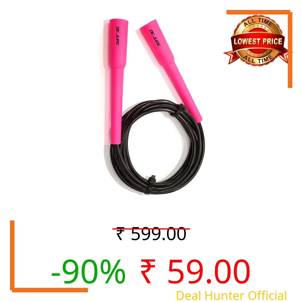 ABB INITIO GYM Adjustable Slim Shape Weight Loss Ball Pencil Speed Skipping Rope Pink (275cm)