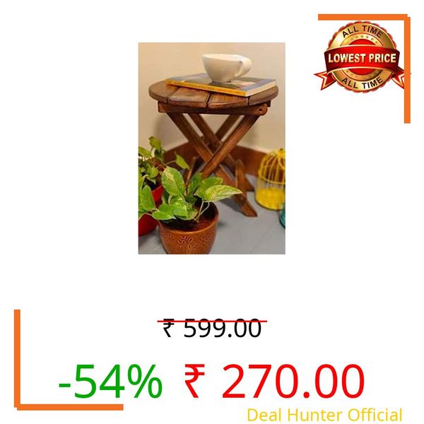RESHUZ Wooden Multipurpose Folding Rack/Plant Stand Cum Stool/Living Room Side Stand/Wooden Stool/Flower Pot Stand/Vase Stand/Foot Rack (12x12x12 inch)