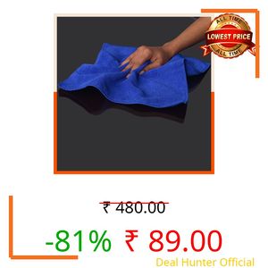 Bathla Spic & Span Multi Purpose Micro Fiber Cleaning Cloth - 300 GSM: 30cmx30cm (Pack of 3, Dark Blue), Microfiber