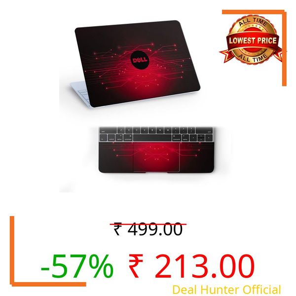 Galaxsia DL239 Top+Wrist Pad Vinyl Laptop Skin/Sticker/Cover for 14 Inches Laptops Laminated-Removable-HD Quality Compatible for Dell (13.8x9.6 Inches)