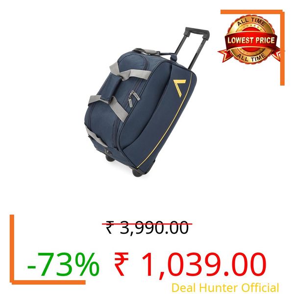 Aristocrat Cadet Polyester 62 Cms Wheel Travel Duffle Bag (Blue), W-30 CM