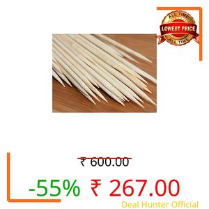 zeonely mart ® 14 inches 5mm Heavy Duty Wooden Bamboo Skewers Sticks,Potato Twister Stick (100pcs)