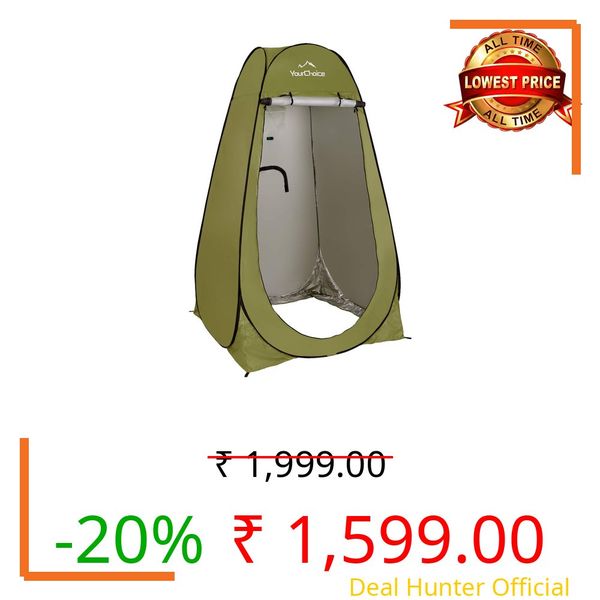 Your Choice Pop Up Camping Shower Tent, Portable Changing Room Camp Shower Toilet Privacy shelter Tents for Outdoor and Indoor, 6.2FT Tall - Color Green