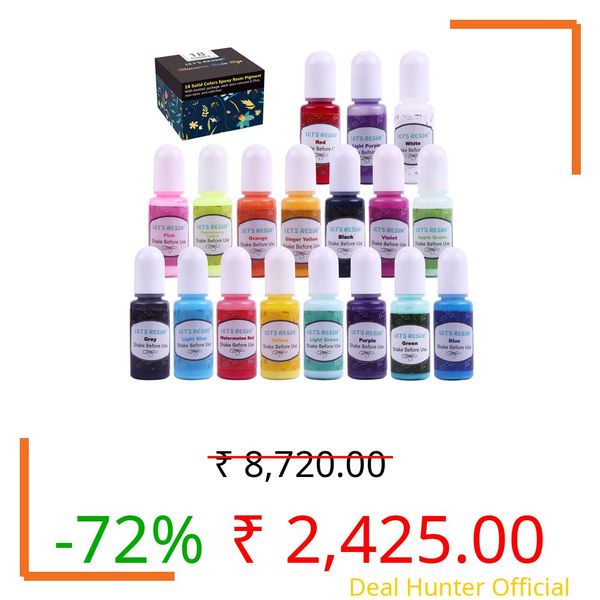 LET’S Resin 18 Colors Epoxy Pigment, Opaque Liquid Resin Colorant Each 0.35oz,Odorless Epoxy Resin Dye Solid Color Liquid Dye for Resin Jewelry DIY Crafts Art Making