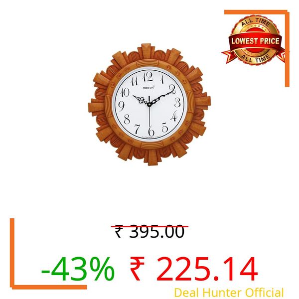 Oreva Plastic Vintage Wall Clock (Brown, 32 X 4 X 32 Cm) - Analog