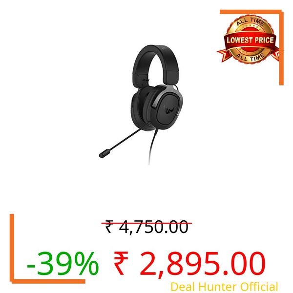 ASUS TUF Gaming H3 Wired Over-Ear Headphones with Mic, 3.5mm Jack, Lightweight Gaming Headset, Deep Bass, Noise-Cancelling Mic, PC/PS5/Xbox/Mobile Compatible – Gun Metal Black