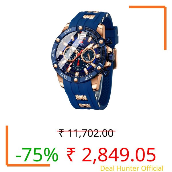 MF MINI FOCUS Men Fashion Analog Watch (Blue Dial Blue Colored Strap)