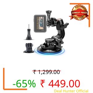 MiPremium Car Suction Cup Mount for GoPro Hero 8 7 6 5 4 3 3+ 2 Session Black Silver XIAOYI 4K SJCAM Xiaomi Yi EKEN Sports Action Camera Dash Cam Holder Perfect for Boats Vehicle Windshield & Window