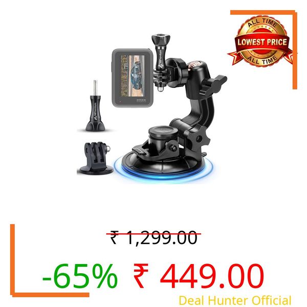 MiPremium Car Suction Cup Mount for GoPro Hero 8 7 6 5 4 3 3+ 2 Session Black Silver XIAOYI 4K SJCAM Xiaomi Yi EKEN Sports Action Camera Dash Cam Holder Perfect for Boats Vehicle Windshield & Window
