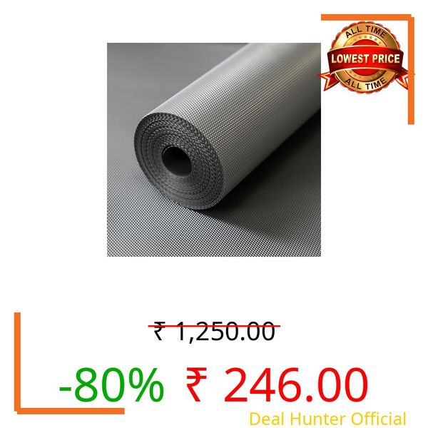 ElastPro EVA Food Grade Washable Anti Slip Mat/Sheet for Fridge, Shelf Liner, Table, Kitchen Drawer mat (Grey, 45 Cm X 5 Meter)