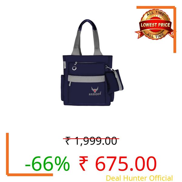 ARMODA Women Shoulder Bag With Pouch (Blue & Grey)