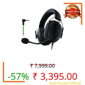 Razer BlackShark V2 X Smartchoice Wired Gaming Headset with Mic, 7.1 Surround Sound, 50mm Drivers, Memory Foam Cushions, Multi-Platform (PC/PS/Xbox/Switch/Mobile), 3.5mm Jack_Black