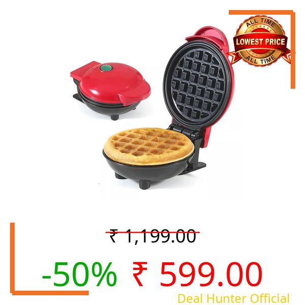 Holstein Housewares Mini Waffle Maker Machine 3 in 1 Waffle Iron Home Appliances Kitchen Easy to Clean, 4 Inch, Perfect for Breakfast, Dessert, Sandwich, Pan Cakes, Other Snacks, Assorted - 350 Watts