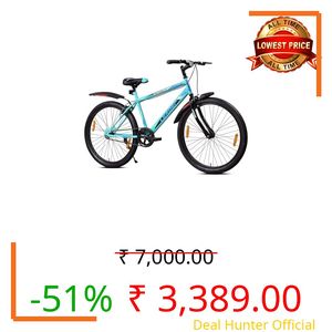 Leader Scout MTB 26T Bike Without Gear Single Speed for Men - SEA Green Black, Ideal for 10 + Years,Mountain Bike,Unisex,Rigid,18 inches