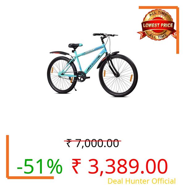 Leader Scout MTB 26T Bike Without Gear Single Speed for Men - SEA Green Black, Ideal for 10 + Years,Mountain Bike,Unisex,Rigid,18 inches
