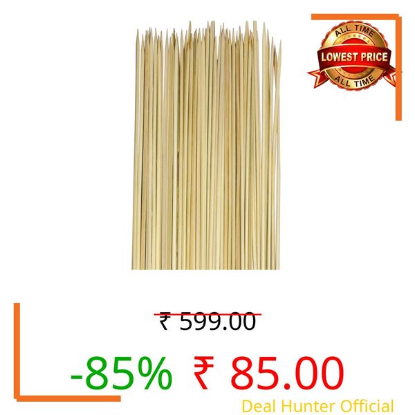 Royals 60pc Bamboo Skewers Sticks 6 inch Frying, Grilling, Roasting Skewer Barbeque Grilling Stick