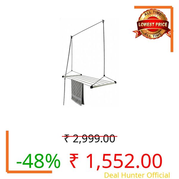 Synergy - 6 Pipes x 5 Feet - Heavy Duty - Stainless Steel Ceiling Cloth Dryer for Balcony | Cloth Drying Rope with Pulley | Cloth Hanging Stand | Clothes Drying Stand Wall Mounted - (SY-CE2)