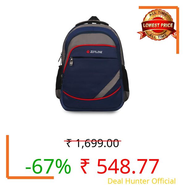 Zipline Casual backpack School bags for boys & Girls |35L Water Resistant backpack bags for women|Stylish,Lightweight,Durable|College bag for boys