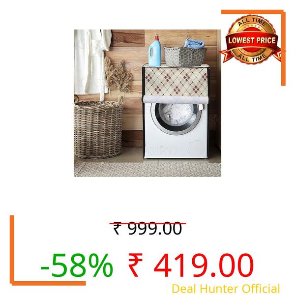Glassiano Fully Automatic Front Load Waterproof Washing Machine Cover for Samsung/ IFB/ LG/ Godrej/ Whirlpool/ Bosch/ 5 kg, 5.2 Kg, 5.5 Kg