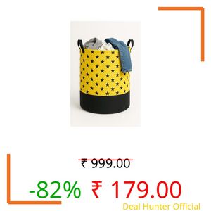 BB BACKBENCHERS Heavy Duty Laundry Basket | Large Round Collapsible Storage Hamper | for Blankets, Toys & Laundry | Foldable Home Organizer for Dorm, Apartment | Yellow