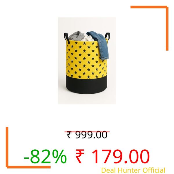 BB BACKBENCHERS Heavy Duty Laundry Basket | Large Round Collapsible Storage Hamper | for Blankets, Toys & Laundry | Foldable Home Organizer for Dorm, Apartment | Yellow